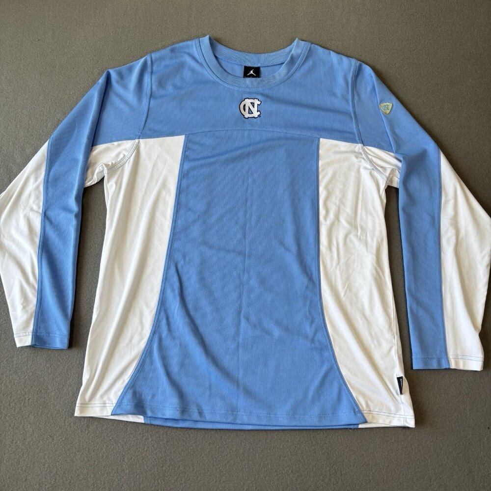 North Carolina Tar Heels Shirt Mens L Blue Air Jordan Dri Fit Basketball‎ Jersey